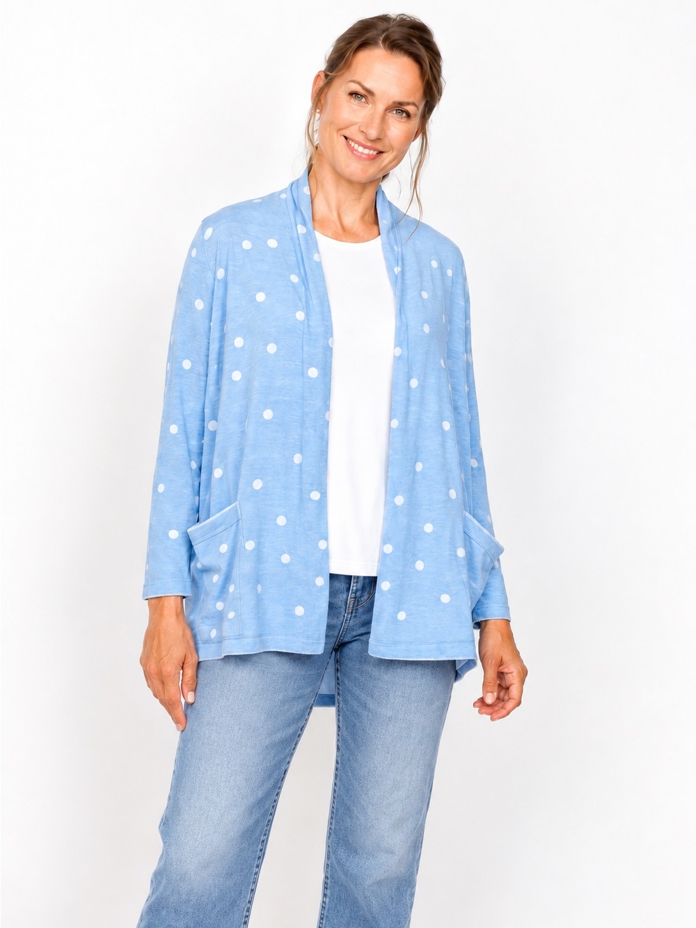 New Habitat Spring/Summer Sale, 86435 Pocket Cardigan, Cornflower